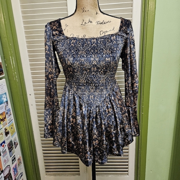 Free People Tightrope Romper Mini Bali Collection Velvet Size XS - Picture 8 of 16